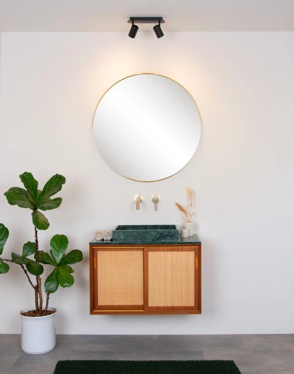 Lucide LENNERT - Ceiling spotlight Bathroom - LED Dim. - GU10 - 2x5W 3000K - IP44 - Black - ambiance 2